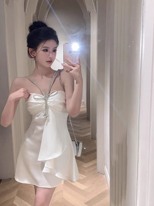 Unique A Line Spaghetti Straps Satin Beads Short Prom Dress,Homecoming Dress,16th Birthday Dress GG3563