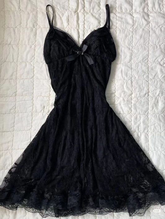 Elegant Black A Line Spaghetti Straps Lace Short Prom Dress,Homecoming Dress,18th Birthday Dress GG3574