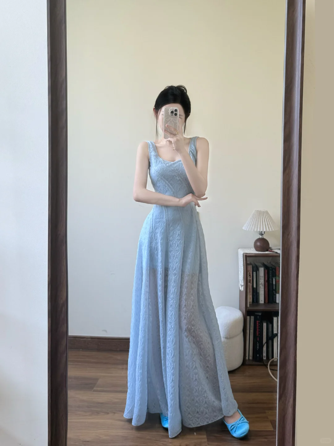 Chic Sky Blue A Line Square Satin Long Prom Dress,Party Dress,Evening Dress GG3587