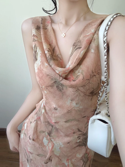 Unique Mermaid Chiffon Printed Long Prom Dress,Party Dress,Evening Dress GG3588