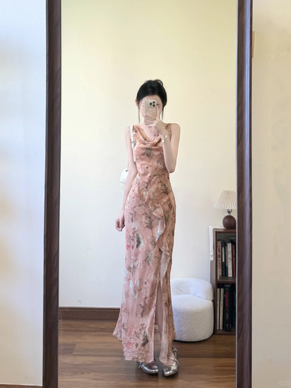 Unique Mermaid Chiffon Printed Long Prom Dress,Party Dress,Evening Dress GG3588