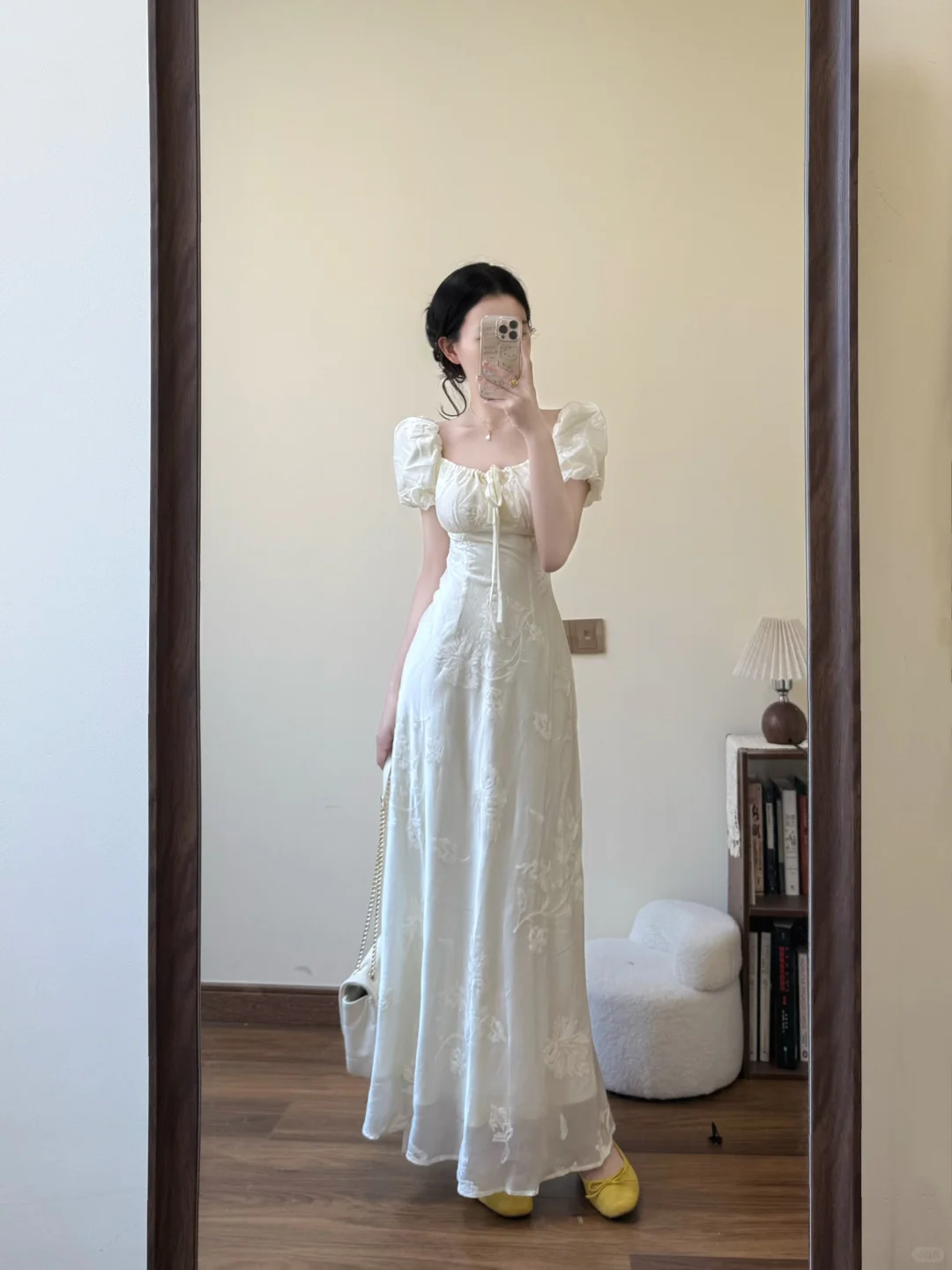 Elegant A Line U Neck Satin Applique Short Bubble Sleeves Long Prom Dress,Party Dress,Evening Dress GG3589