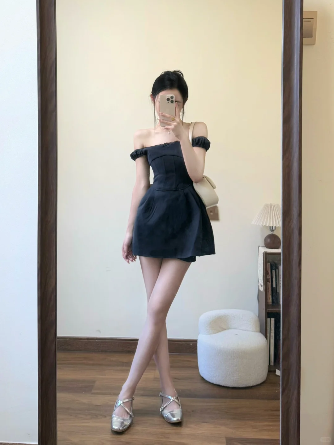 Black A Line Off The Shoulder Satin Short Prom Dress,Homecoming Dress,18th Birthday Dress GG3590