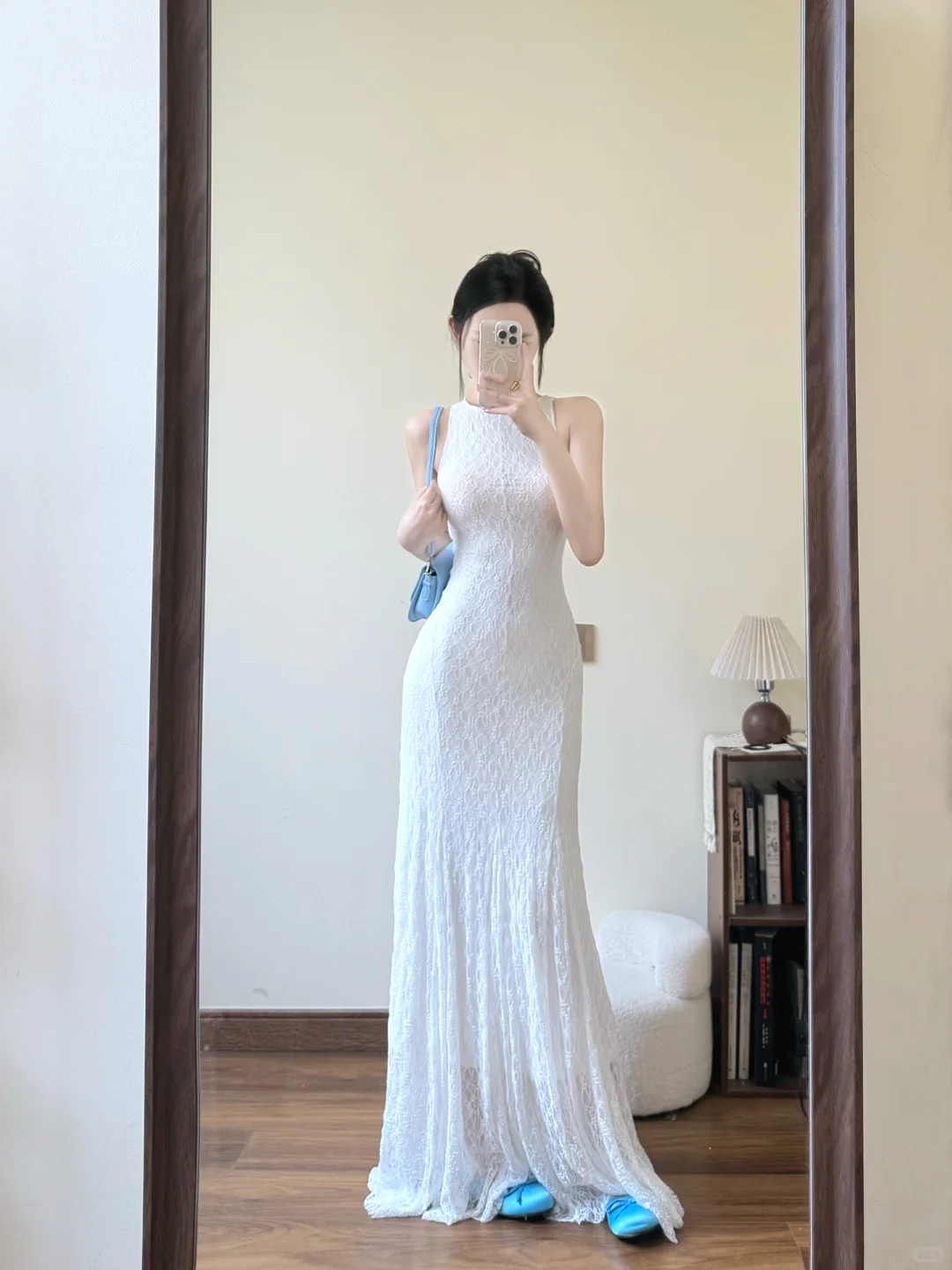 White Charming Mermaid Lace Long Prom Dress,Party Dress,Evening Dress GG3596