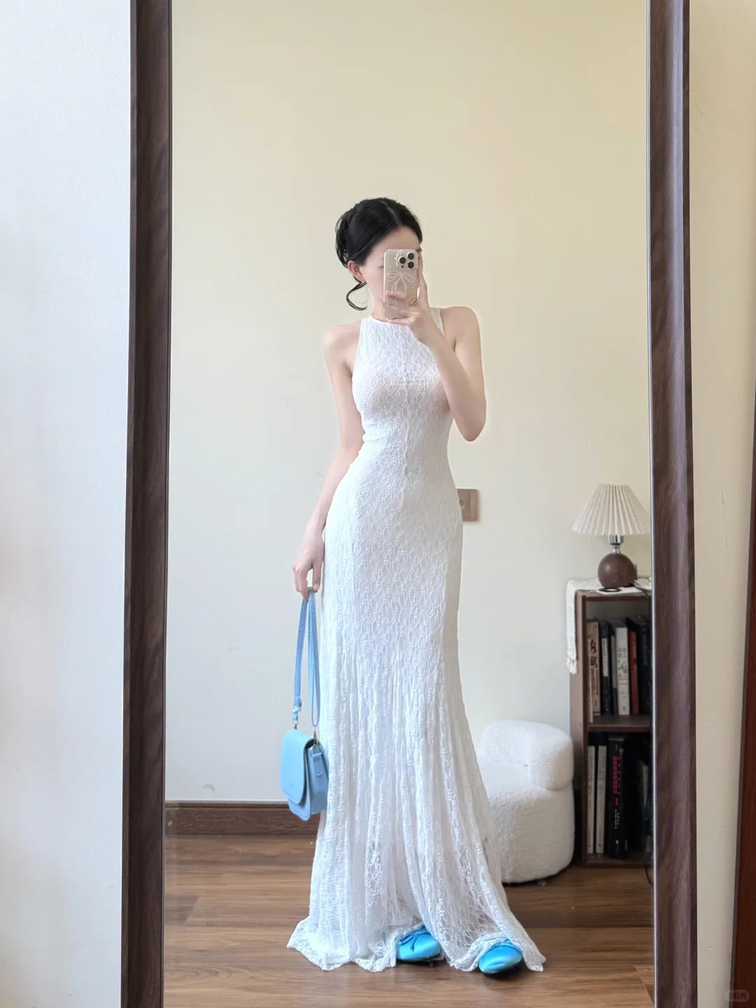 White Charming Mermaid Lace Long Prom Dress,Party Dress,Evening Dress GG3596