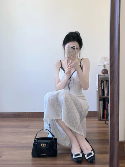 Sexy Mermaid Spaghetti Straps Satin Lace Long Prom Dress,Party Dress,Evening Dress GG3598