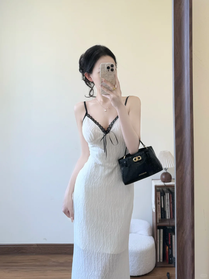 Sexy Mermaid Spaghetti Straps Satin Lace Long Prom Dress,Party Dress,Evening Dress GG3598