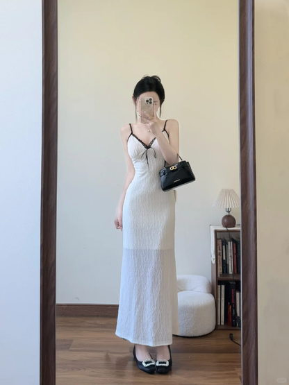 Sexy Mermaid Spaghetti Straps Satin Lace Long Prom Dress,Party Dress,Evening Dress GG3598