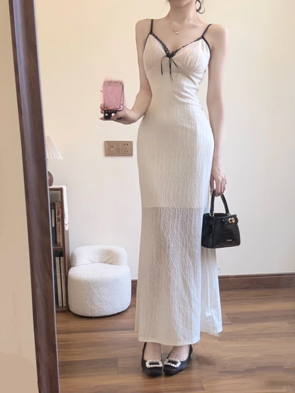 Sexy Mermaid Spaghetti Straps Satin Lace Long Prom Dress,Party Dress,Evening Dress GG3598