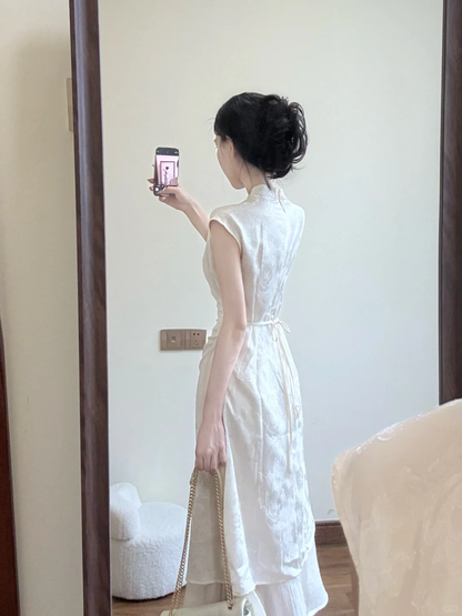 Unique A Line Mandarin Collar Satin Long Prom Dress,Party Dress,Evening Dress GG3600