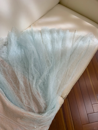 Shiny A Line Sapghetti Straps Satin Tulle Sequin Long Prom Dress,Party Dress,Evening Dress GG3607