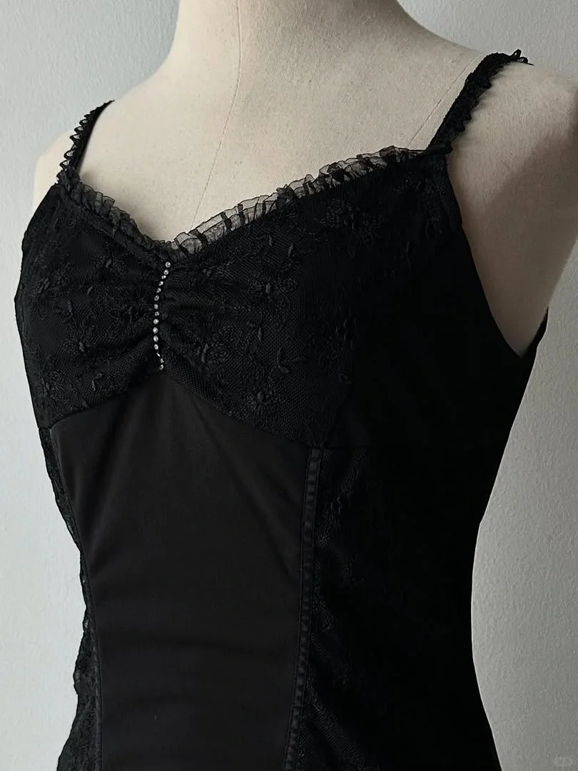 Pretty Black A Line Spaghetti Straps Satin Lace Short Prom Dress,Homecoming Dress,16th Birthday Dress GG3621