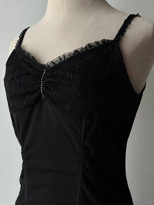 Pretty Black A Line Spaghetti Straps Satin Lace Short Prom Dress,Homecoming Dress,16th Birthday Dress GG3621