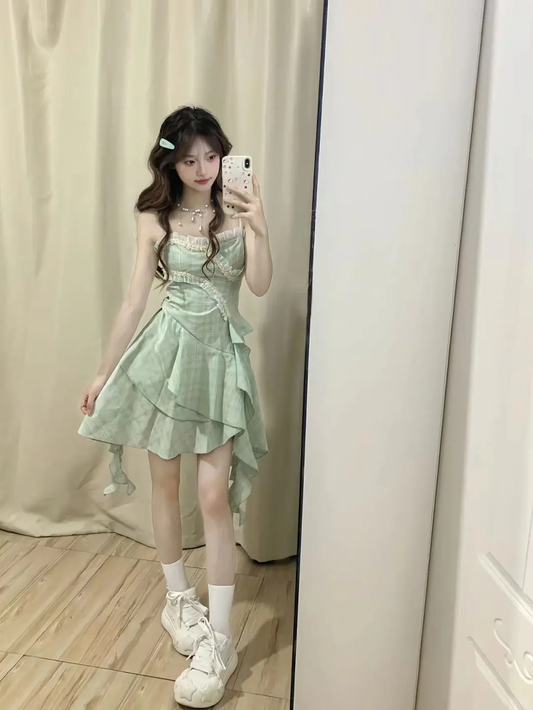 Chic A Line Spaghetti Straps Satin Short Prom Dress,Homecoming Dress,16th Birthday Dress GG3630