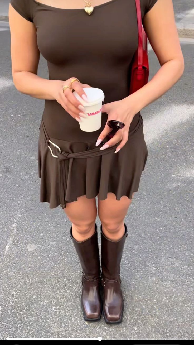 Brown A Line Off The Shoulder Satin Short Prom Dress,Homecoming Dress,18th Birthday Dress GG3635