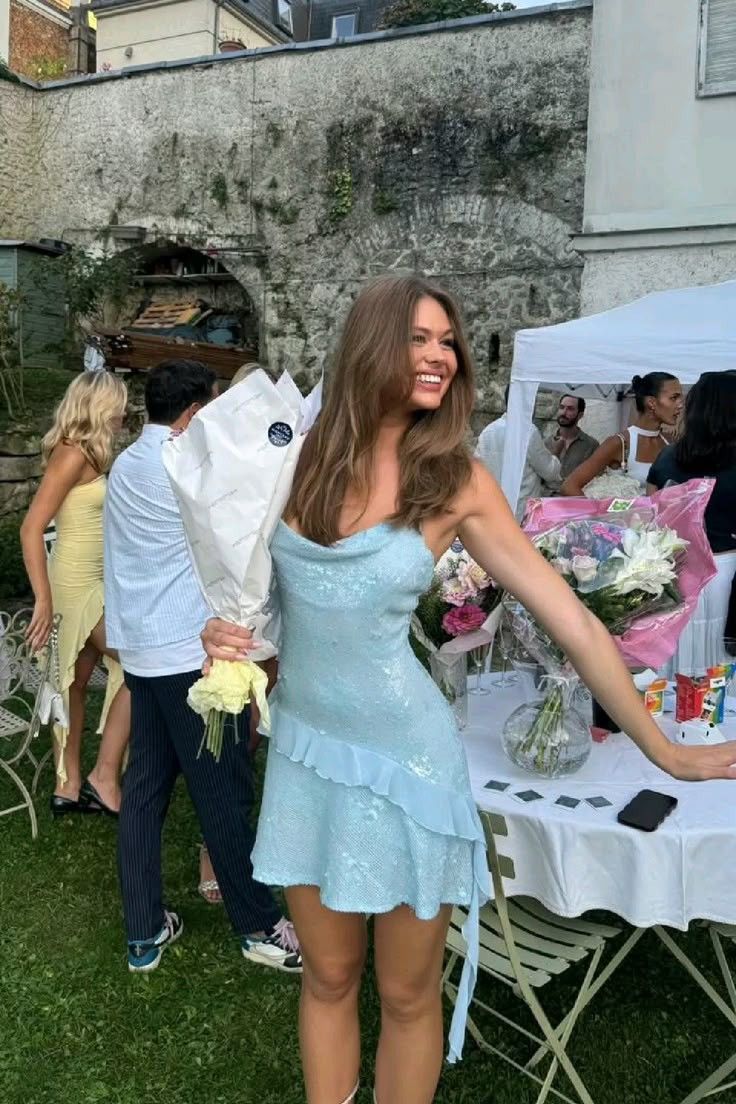 Pale Blue A Line Spaghetti Straps Sequin Chiffon Short Prom Dress,Homecoming Dress,20th Birthday Dress GG3642