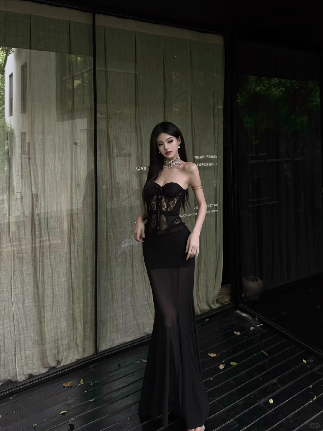 Charming Black Mermaid Strapless Satin Chiffon Long Prom Dress,Party Dress,Evening Dress GG3656