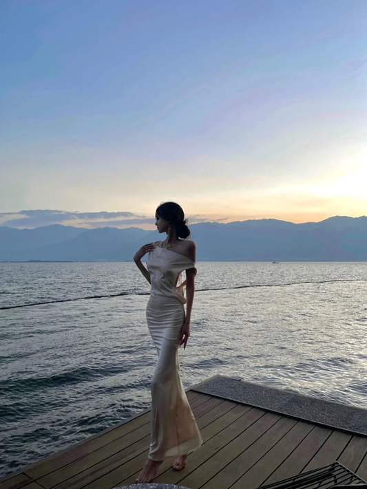 Sexy Mermaid Satin Backless Long Prom Dress,Party Dress,Evening Dress GG3660