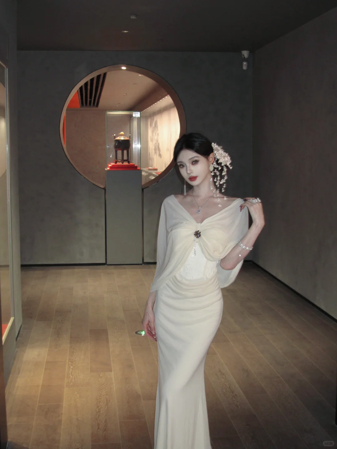 Elegant Mermaid Off The Shoulder Satin Chiffon Long Prom Dress,Party Dress,Evening Dress GG3661