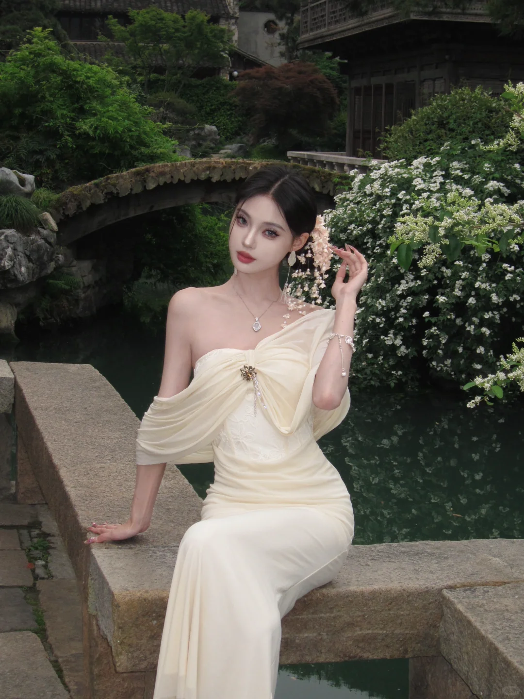 Elegant Mermaid Off The Shoulder Satin Chiffon Long Prom Dress,Party Dress,Evening Dress GG3661