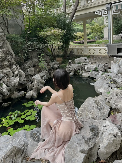 Elegant A Line Spaghetti Straps Chiffon Long Prom Dress,Party Dress,Evening Dress GG3665