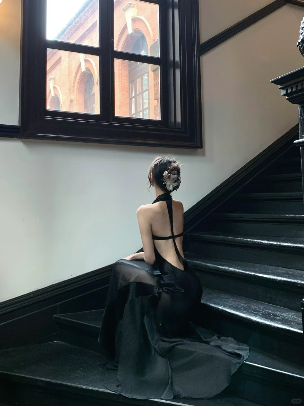 Charming Mermaid Halter Black Satin Backless Long Prom Dress,Party Dress,Evening Dress GG3666