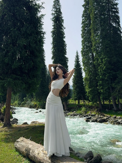 Unique A Line One Shoulder Chiffon Long Prom Dress,Party Dress,Evening Dress GG3667