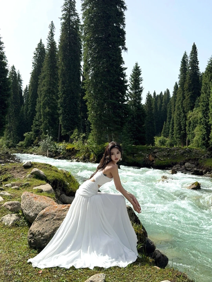 Unique A Line One Shoulder Chiffon Long Prom Dress,Party Dress,Evening Dress GG3667