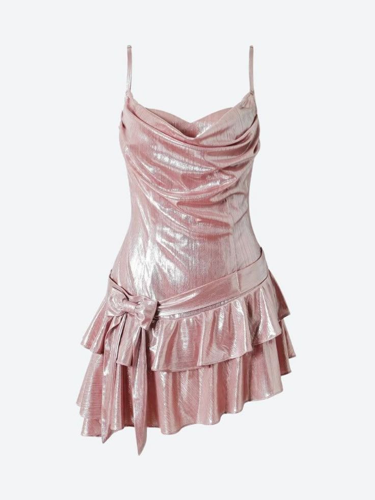 Sweet 16th Pink A Line Spaghetti Straps Satin Bow Mini Short Homecoming Dress,Summer Dress GG3685