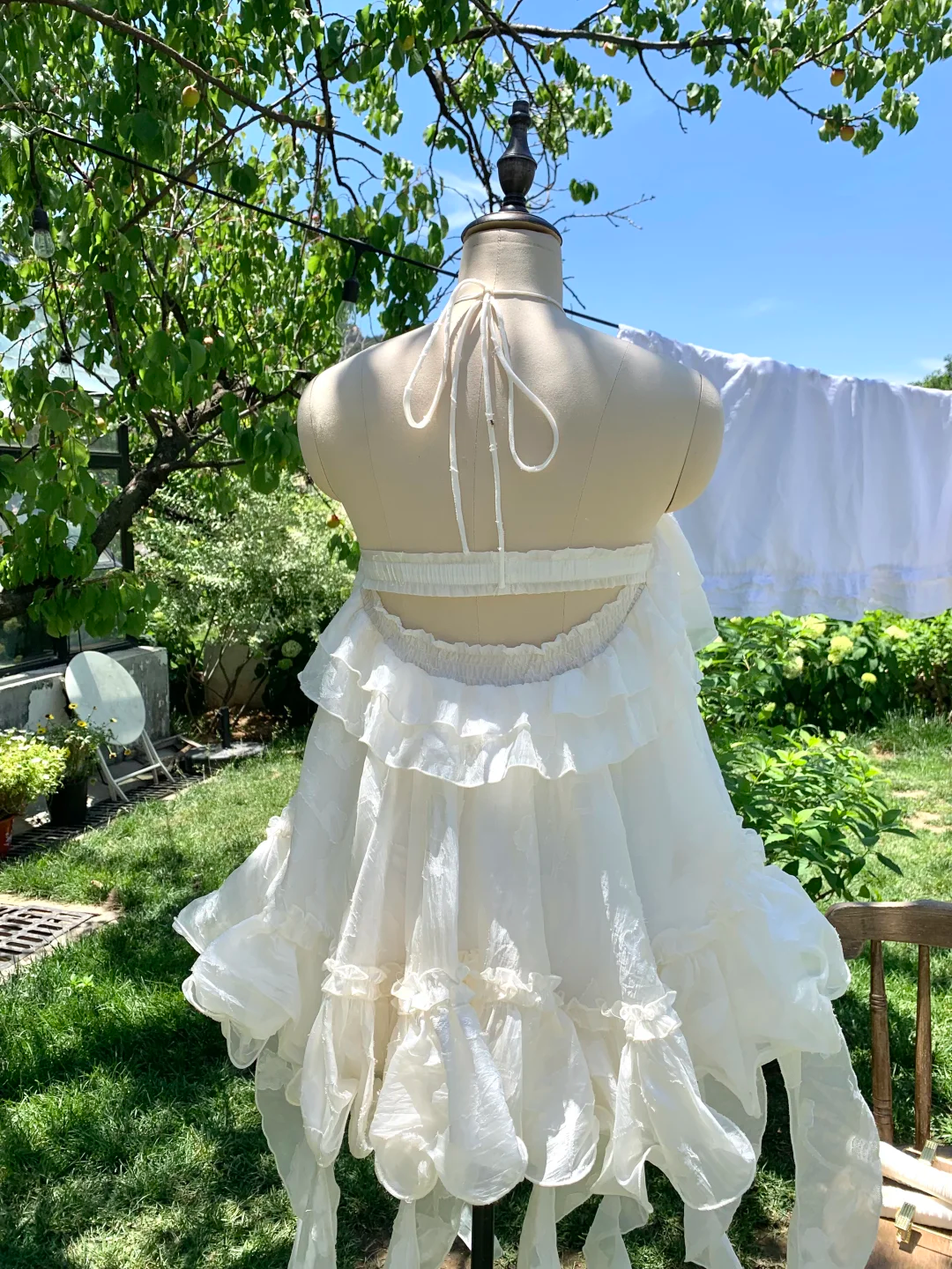 Cute A Line Halter Satin Chiffon Ruffles Short Homecoming Dress,Summer Birthday Dress GG3691