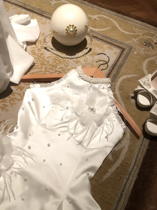 Sweet 17th A Line Halter Satin Tulle Beads Applique Short Homecoming Dress,Summer Birthday Dress GG3694