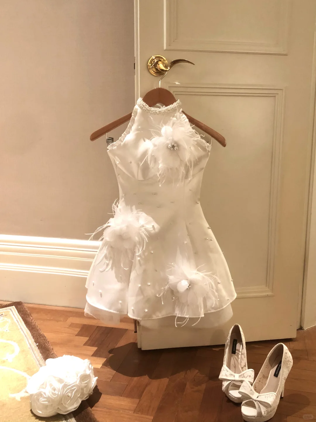 Sweet 17th A Line Halter Satin Tulle Beads Applique Short Homecoming Dress,Summer Birthday Dress GG3694