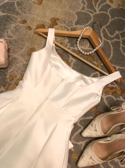 Style Classy A Line Sapghetti Straps Satin With Bow Short Homecoming Dress,Summer Birthday Dress GG3695