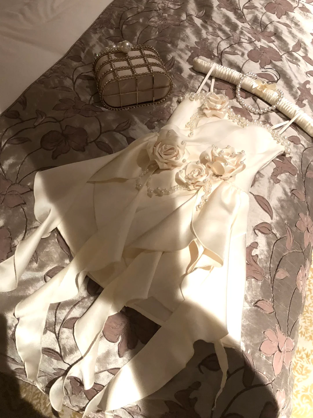 Impress A Line Sapghetti Straps Satin Beads Flower Ruffles Short Homecoming Dress,Summer Birthday Dress GG3696