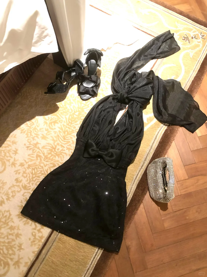 Impress A Line Halter Chiffon Satin Lace Sequin Short Homecoming Dress,Summer Birthday Dress GG3697