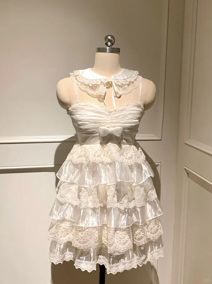 Impress A Line Spaghetti Straps Tulle Lace Tiered Short Homecoming Dress,Summer Birthday Dress GG3700