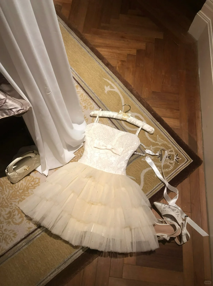 Cute 15th A Line Spaghetti Straps Tulle Sequin Short Homecoming Dress,Summer Birthday Dress GG3720