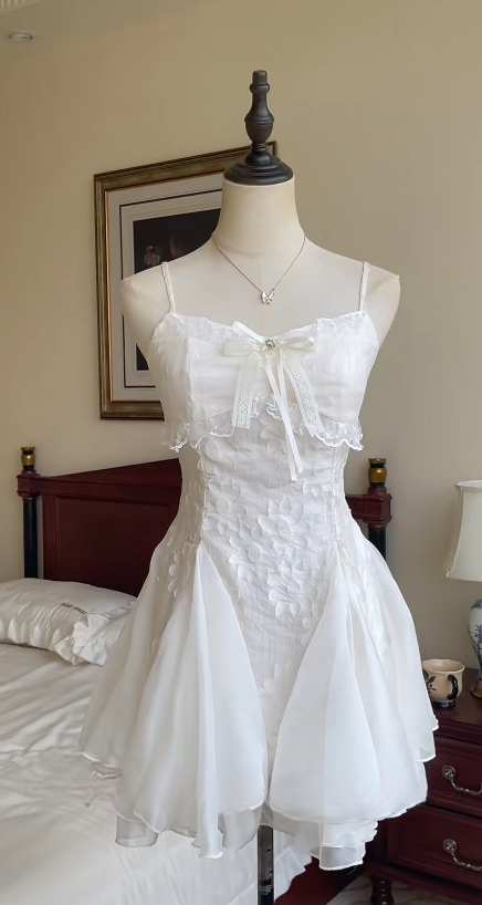 Cute A Line Spaghetti Straps Satin Chiffon Short Homecoming Dress,Summer 15th Birthday Dress GG3724