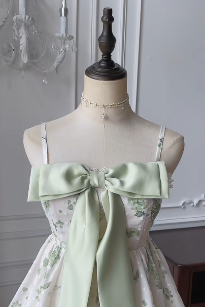 Pretty A Line Spaghetti Straps Satin Printed Short Homecoming Dress,Summer 16th Birthday Dress GG3730