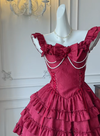 Cute Ball Gown Square Satin Tiered Short Homecoming Dress,Summer 16th Birthday Dress GG3731