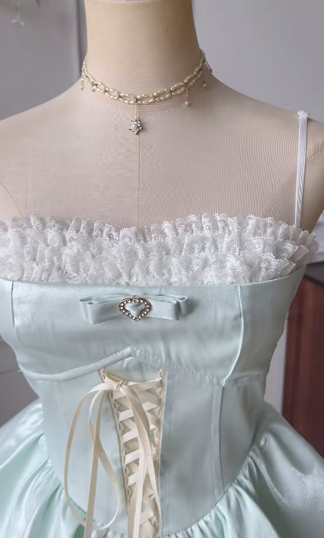 Cute A Line Spaghetti Straps Satin Lace Short Homecoming Dress,Summer 16th Birthday Dress GG3732