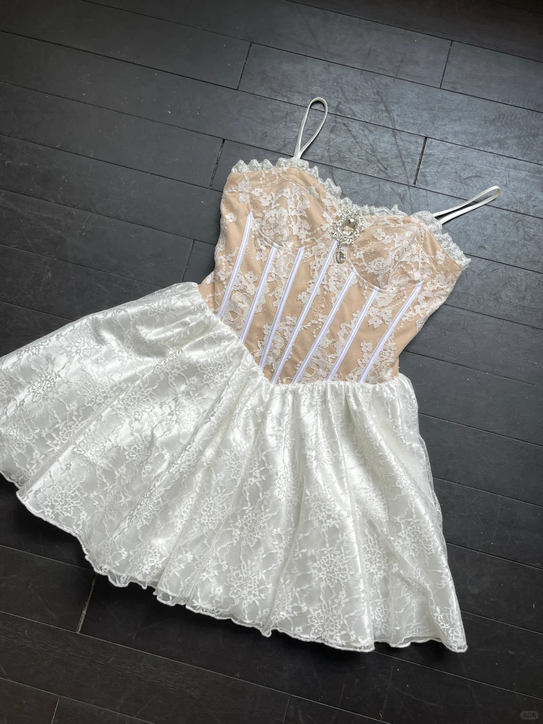 Cute 17th A Line Spaghetti Straps Satin Lace Short Homecoming Dress,Summer Birthday Dress GG3740