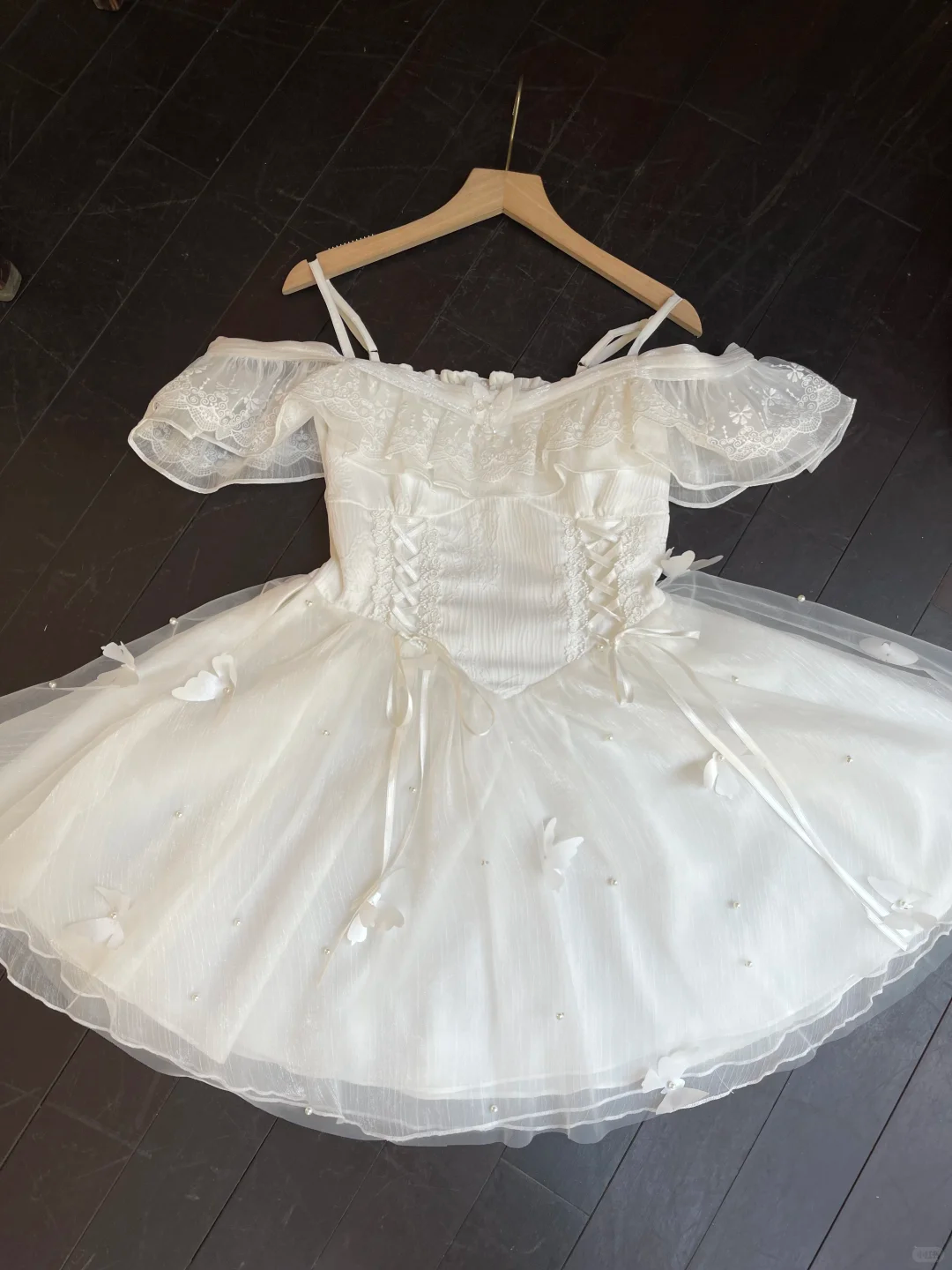 Princess A Line Sapghetti Straps Satin Tulle Applique Beads Short Homecoming Dress,Summer Birthday Dress GG3747