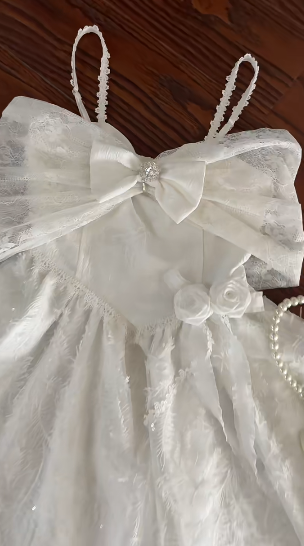 Unique A Line Sapghetti Straps White Lace Bow Short Homecoming Dress,Summer Birthday Dress GG3749