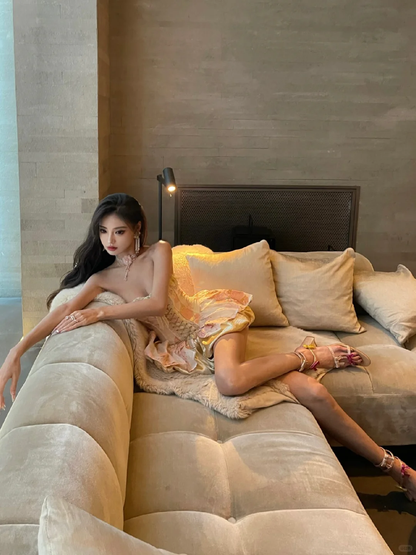 Princess 18th Ball Gown Strapless Satin Short Homecoming Dress,Summer Birthday Dress GG3793