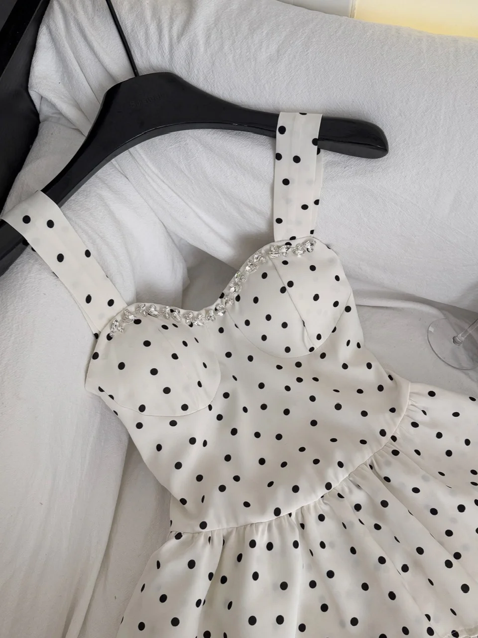 Pretty A Line Sweetheart Satin Polka Dots Tiered Short Homecoming Dress,Summer 18th Birthday Dress GG3796