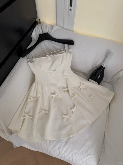 Cute A Line Strapless Satin With Bow Short Homecoming Dress,Summer 16th Birthday Dress GG3797