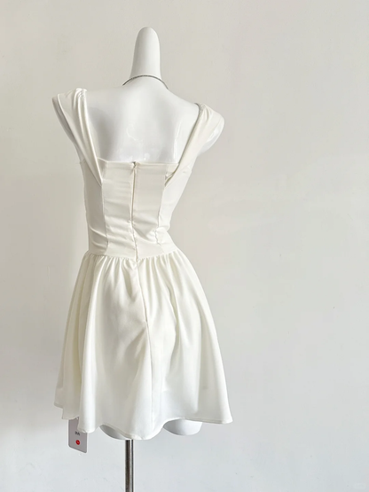 Elegant A Line U Neck Satin Short Homecoming Dress,Summer 16th Birthday Dress GG3799