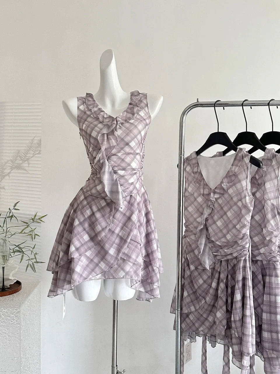 Unique A Line V Neck Chiffon Ruffles Short Homecoming Dress,Summer 18th Birthday Dress GG3800