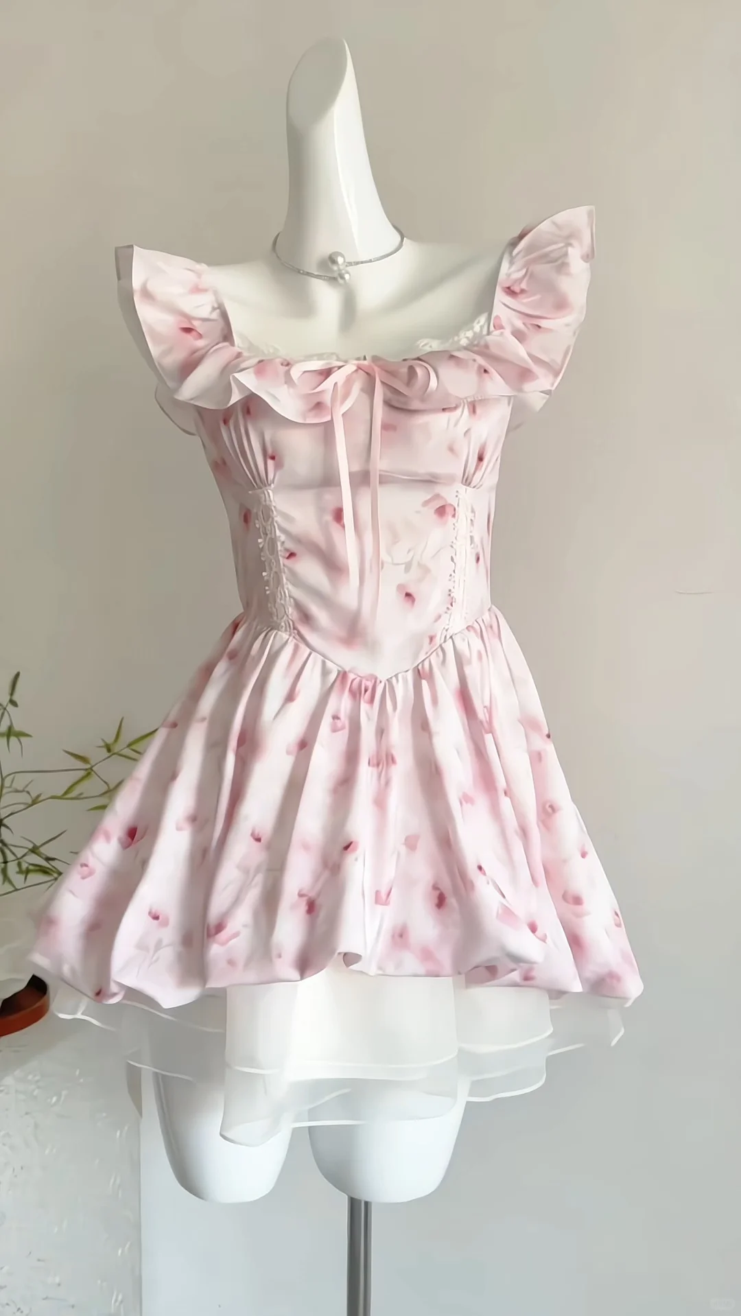 Cute A Line Square Satin Tulle Printed Short Homecoming Dress,Summer 18th Birthday Dress GG3801